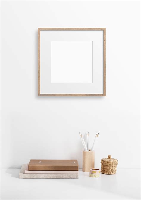 Download Non Photoshop Mockup Frame on the Wooden Shelf